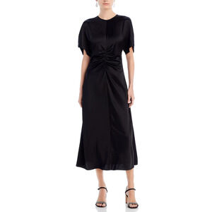 Fabiana Filippi Women Ruched Midi Dress Black Size 6/S